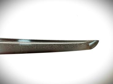 Suzaku Katana mit 12-mal gefalteter Damast Klinge Feng Lin Handgeschmiedetes Samurai Schwert